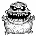 Hilarious Fanged Monster Coloring Pages 1