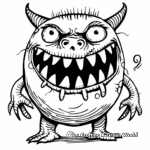 Hilarious Fanged Monster Coloring Pages 2