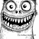 Hilarious Fanged Monster Coloring Pages 4