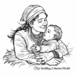 Historic Sacagawea and Her Infant Son Coloring Pages 1