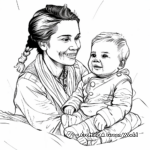 Historic Sacagawea and Her Infant Son Coloring Pages 3