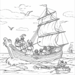 Historical Columbus Day Scene Coloring Pages 1