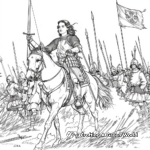 Historical Joan of Arc Battle Scene Coloring Pages 1