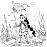 Historical Joan of Arc Battle Scene Coloring Pages 3