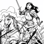 Historical Joan of Arc Battle Scene Coloring Pages 4
