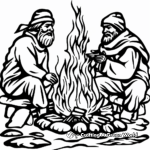 Historical Pioneer Campfire Coloring Pages 2