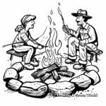 Historical Pioneer Campfire Coloring Pages 3