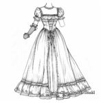Historical Victorian Dresses Coloring Pages 1