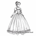 Historical Victorian Dresses Coloring Pages 4