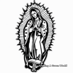 Holy Halo Virgen de Guadalupe Coloring Pages 1