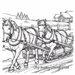Horse-Drawn Sleigh Scene Coloring Pages 2