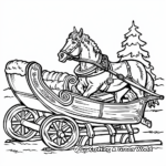 Horse-Drawn Sleigh Scene Coloring Pages 4