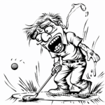Humorous Golf Mishaps Coloring Pages 3