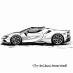 Hyper Detailed Ferrari SF90 Stradale Coloring Pages for Adults 1