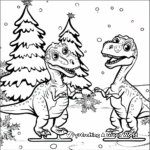 Iguanodons Ice Skating: Winter Fun Coloring Pages 1