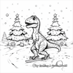Iguanodons Ice Skating: Winter Fun Coloring Pages 2