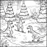 Iguanodons Ice Skating: Winter Fun Coloring Pages 3