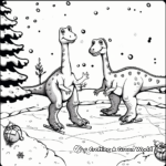 Iguanodons Ice Skating: Winter Fun Coloring Pages 4