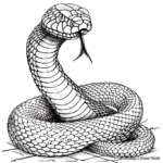 Impressive King Cobra Snake Coloring Pages for Adults 1