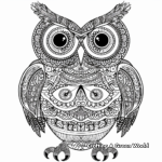 Impressive Ornamental Owl Detailed Coloring Pages 1