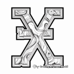 Inspiring Coloring Pages of Letter X in Multiple Fonts 3