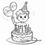 Interactive 1st Birthday Card Coloring Pages 2