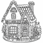 Intricate Gingerbread House Coloring Pages 1