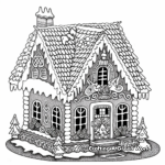 Intricate Gingerbread House Coloring Pages 2