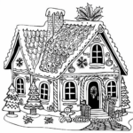 Intricate Gingerbread House Coloring Pages 3