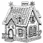 Intricate Gingerbread House Coloring Pages 4