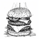 Intricate Gourmet Burger Coloring Pages 4