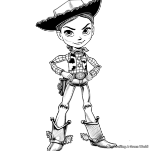 Intricate Jessie Cowboy Doll Coloring Pages 2