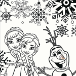 Intricate Patterns in a Frozen Christmas Coloring Pages 2