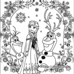 Intricate Patterns in a Frozen Christmas Coloring Pages 4