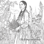 Intricate Sacagawea and Nature Scene Coloring Pages 4
