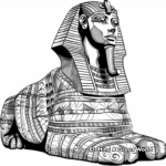 Intricate Sphinx and Mummy Coloring Pages 3