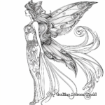 Intricate Winged Fairy Coloring Pages for Adults 1