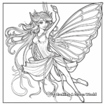 Intricate Winged Fairy Coloring Pages for Adults 3