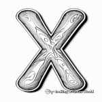 Inventive Letter X in 3D Coloring Pages 3