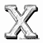 Inventive Letter X in 3D Coloring Pages 4