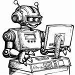 Inventive Robot Coloring Pages for Children 3