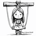 Joan of Arc Martyrdom at the Stake Coloring Pages 1
