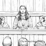 Joan of Arc Trial Scene Coloring Pages 1