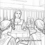 Joan of Arc Trial Scene Coloring Pages 2