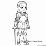 Joan of Arc with Her Armour Coloring Pages 1