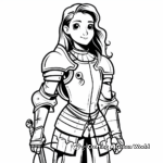 Joan of Arc with Her Armour Coloring Pages 2