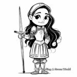 Joan of Arc with Her Armour Coloring Pages 3