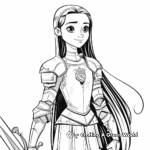 Joan of Arc with Her Armour Coloring Pages 4