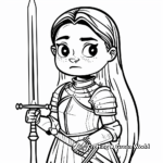 Joan of Arc with Her Banner Coloring Pages 1