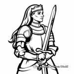 Joan of Arc with Her Banner Coloring Pages 2